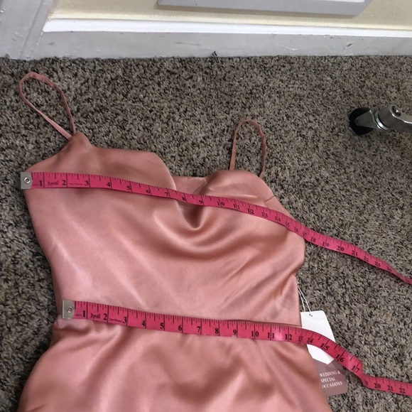 NWT Stacees Formal Maxi Dress Size 4 Blush Pink Cowl Neck Gown - Picture 8 of 10